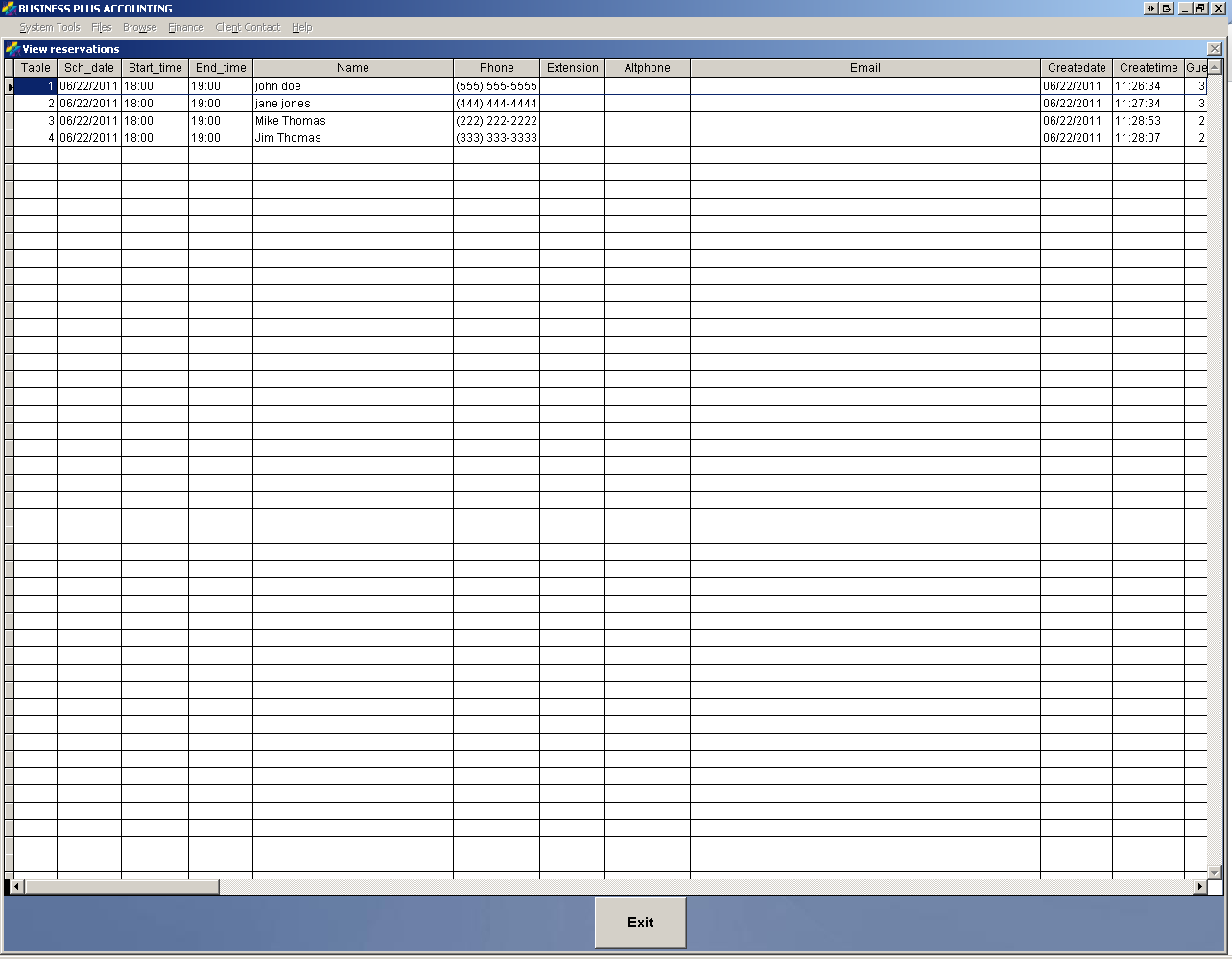 Restaurant Reservation Software Screen 3