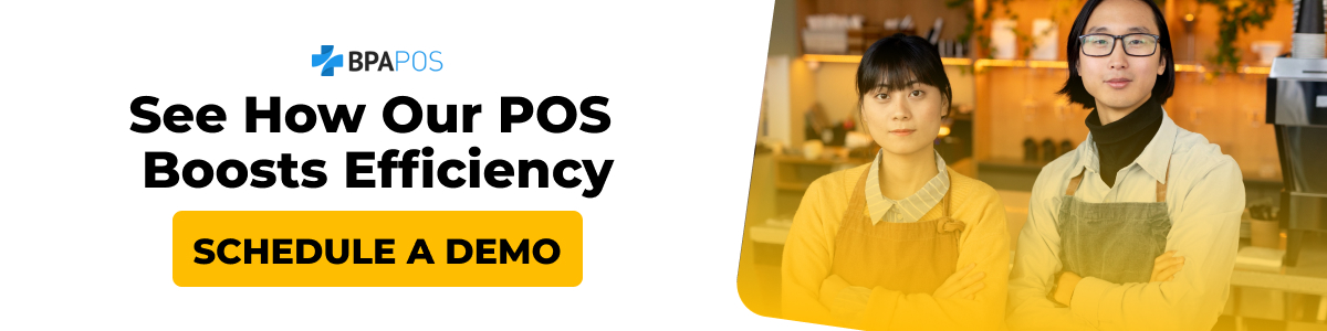 Discover How BPA POS Boosts Efficiency BPA POS banner inviting users to schedule a demo and see how the system enhances efficiency for businesses.
