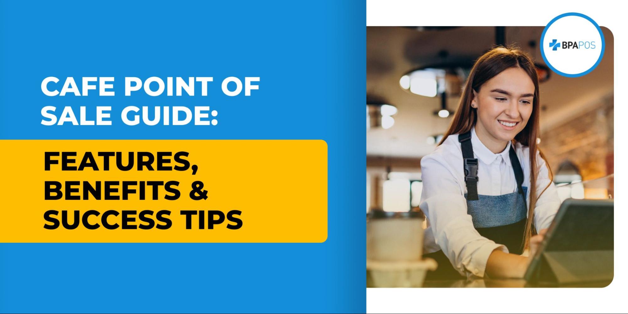 Barista using a tablet-based cafe point of sale system to manage orders, payments, and daily operations in a modern coffee shop environment