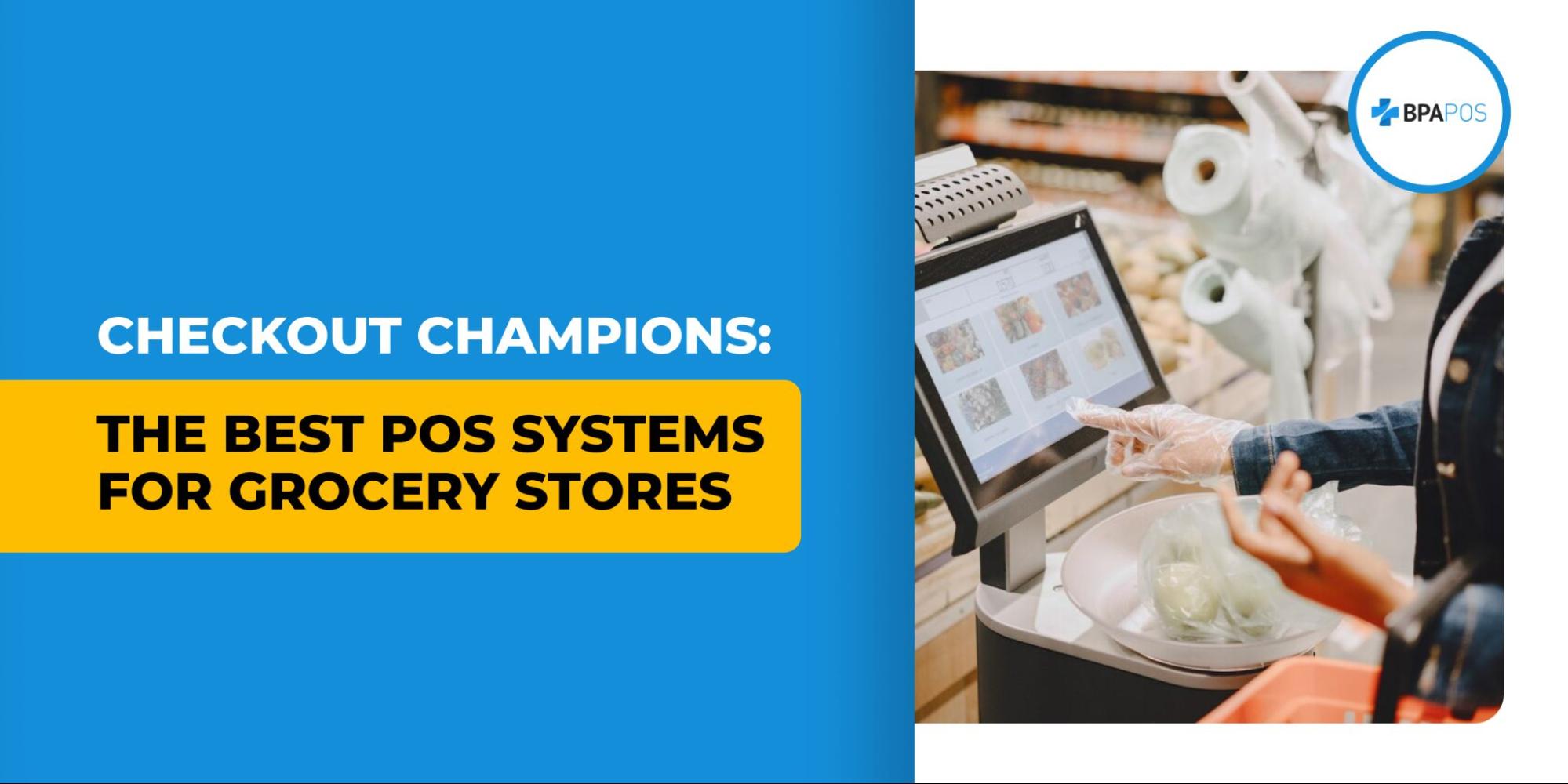 Grocery shopper using a touchscreen checkout, showing how POS systems for grocery stores support faster transactions and inventory control.