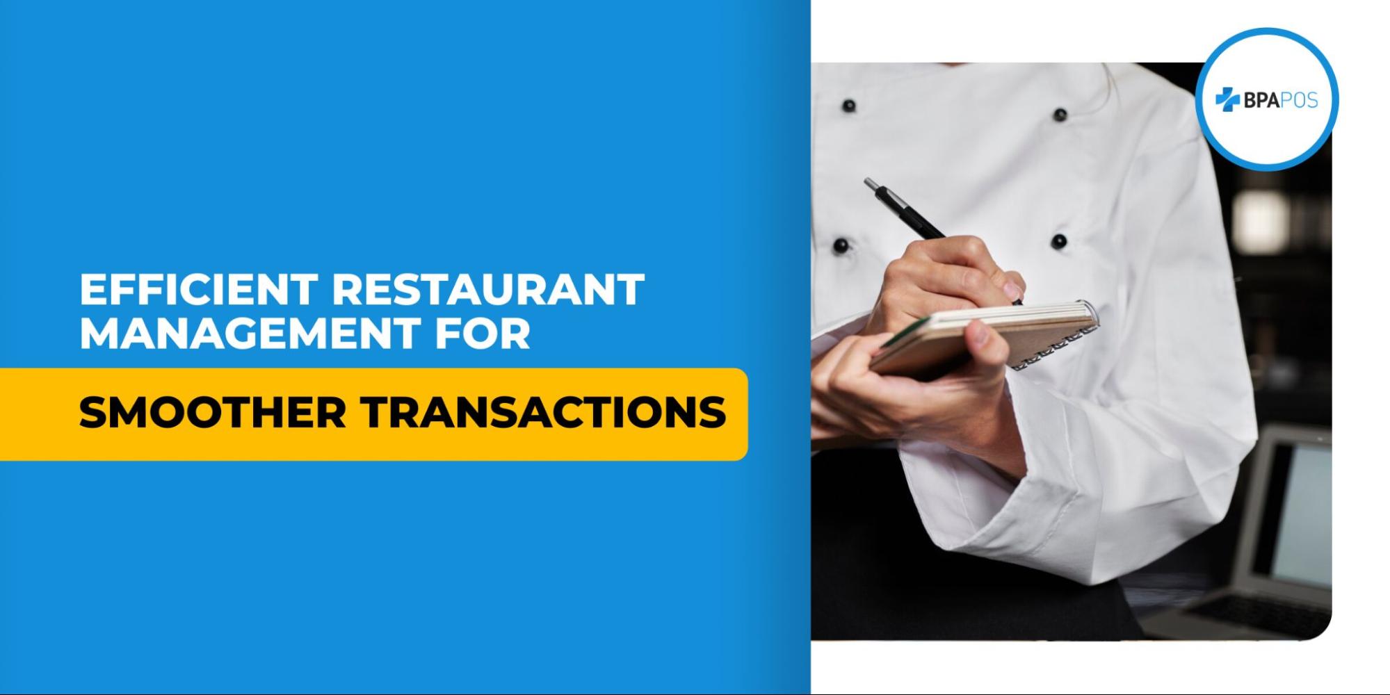 Efficient Restaurant Management for Smoother Operations