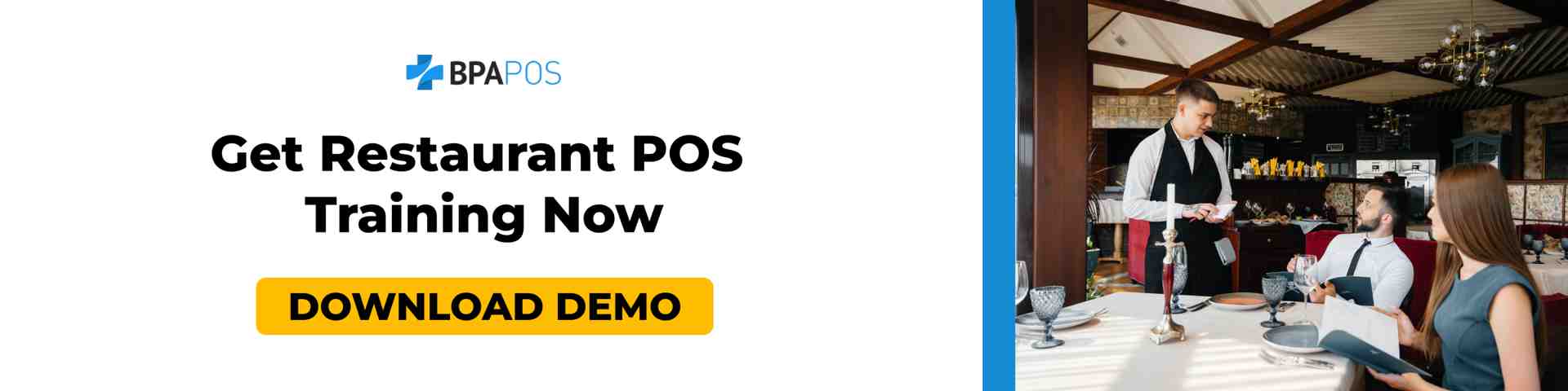 Restaurant server taking orders while showcasing restaurant POS training demo that improves staff confidence and service speed.