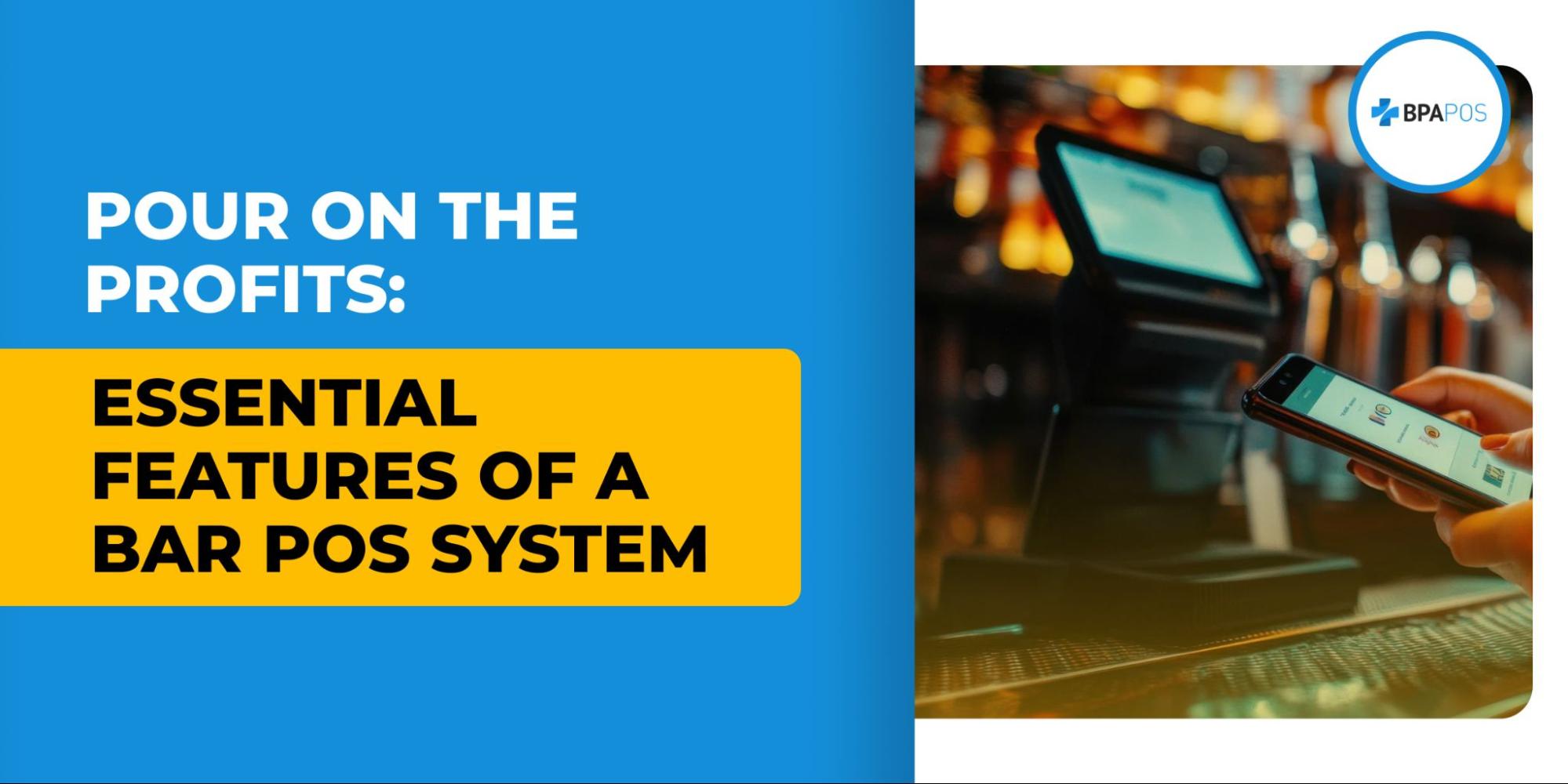 Customer paying at a bar counter using a mobile device and terminal, illustrating a modern Bar and grill POS system for faster service and higher profits