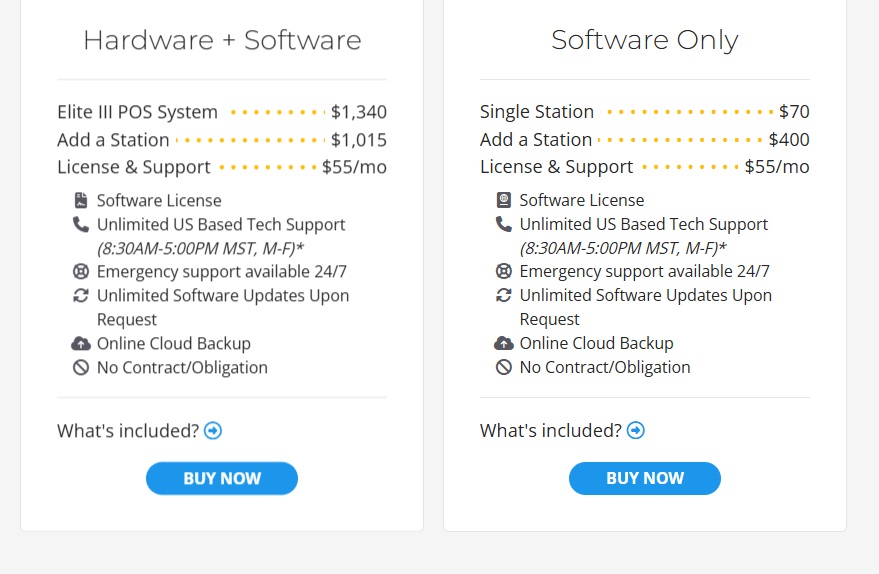 BPA POS Pricing – Affordable Restaurant POS Solutions BPA POS pricing for hardware and software packages, including costs for Elite III POS System, additional stations, and software-only options.