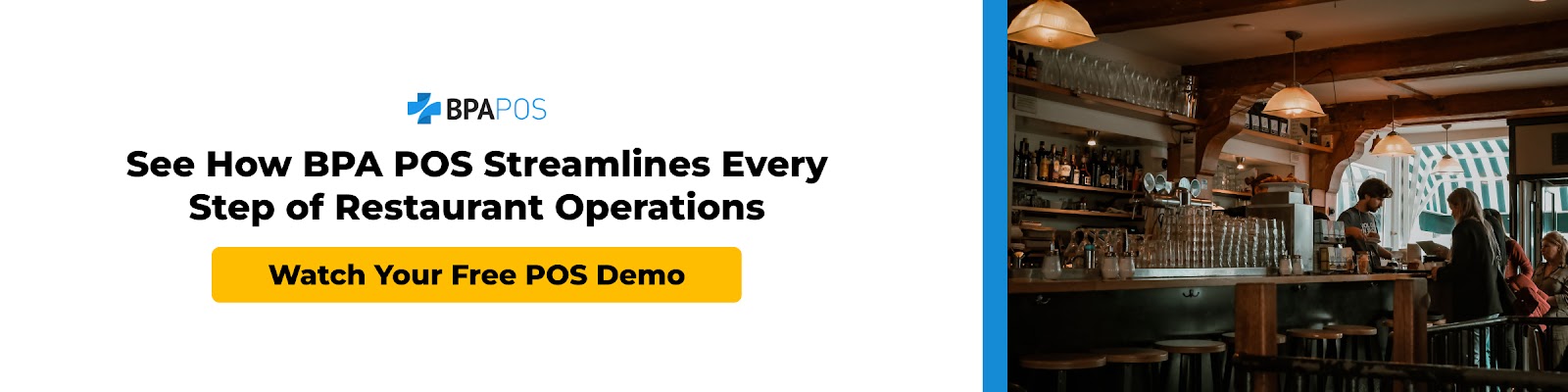 BPA POS demo banner with call to action for a free restaurant quote