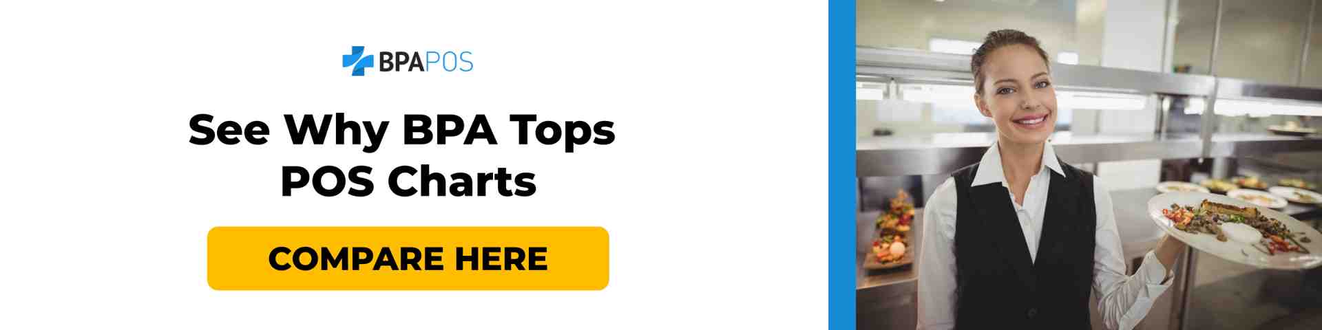 Call-to-action banner for restaurant POS comparison inviting users to see BPA's top ranking and standout restaurant POS features.