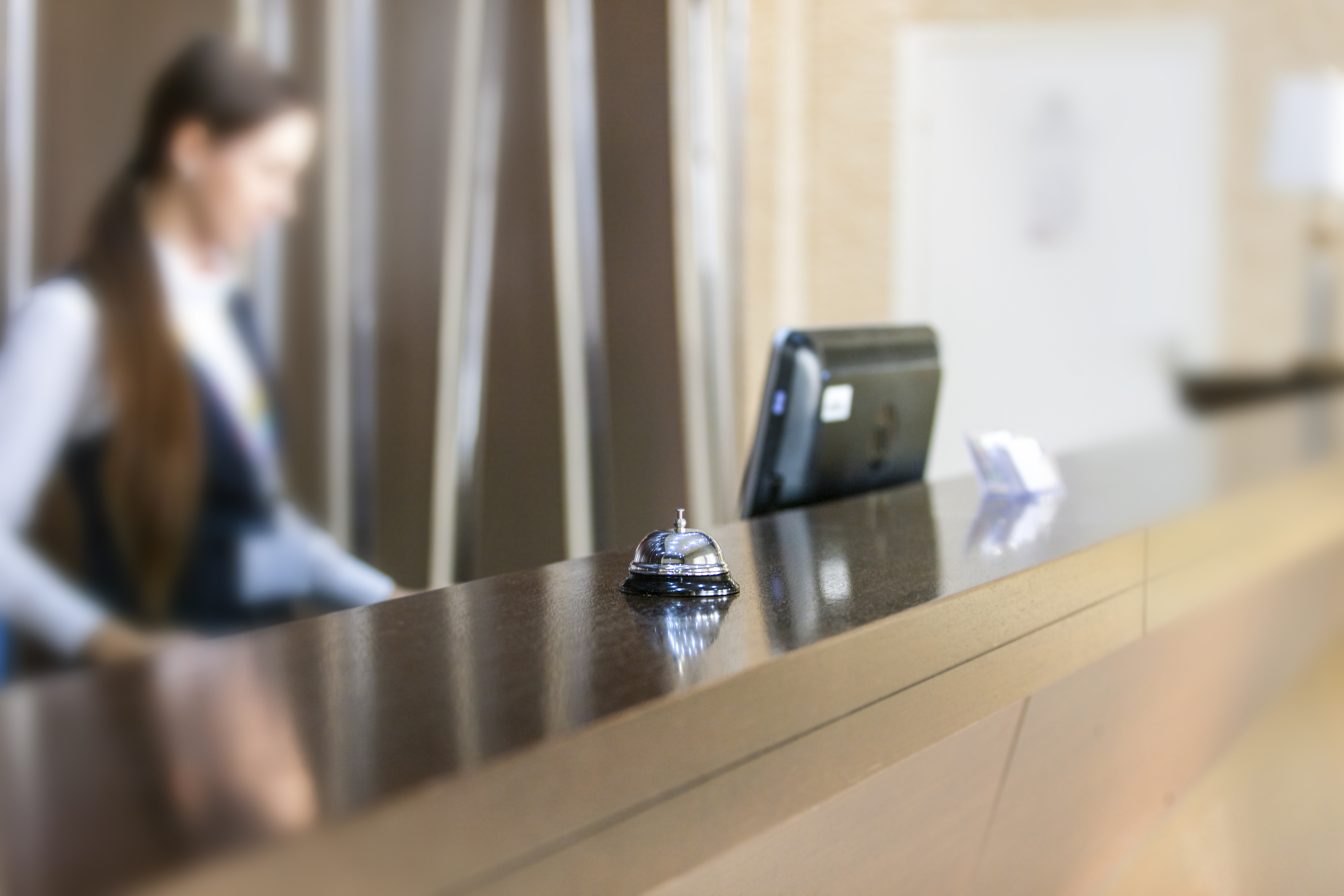 Hotel bell on counter