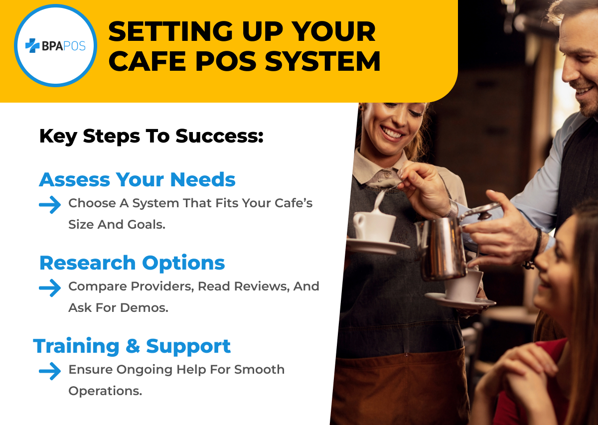 Setting Up Your Cafe POS System: Key Steps to Success Guide to setting up a cafe POS system with steps like assessing needs, researching options, and training for smooth operations.
