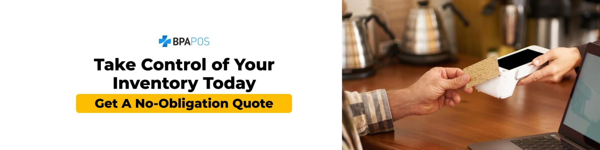 Customer completing a payment at a POS terminal, highlighting integrated inventory management connected to sales and inventory tracking.