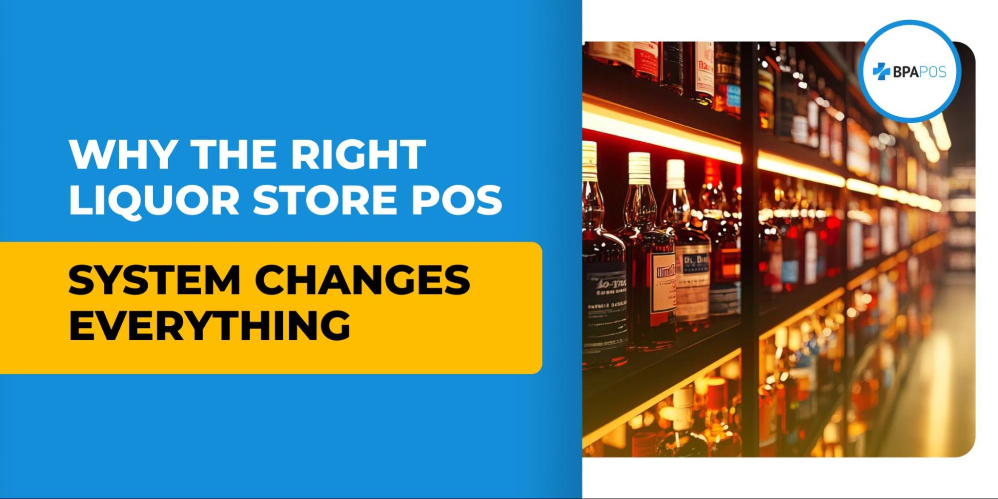 Shelves of liquor bottles in retail store powered by Liquor Store POS System for inventory tracking, sales, and checkout efficiency